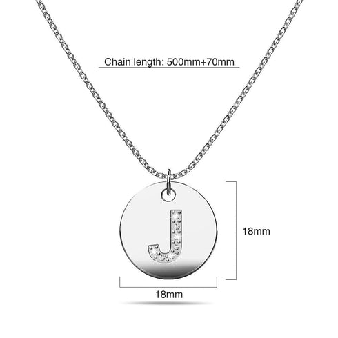 Initials Fabulous Alphabet Letter Necklace White Gold Layered Steel Jewellery